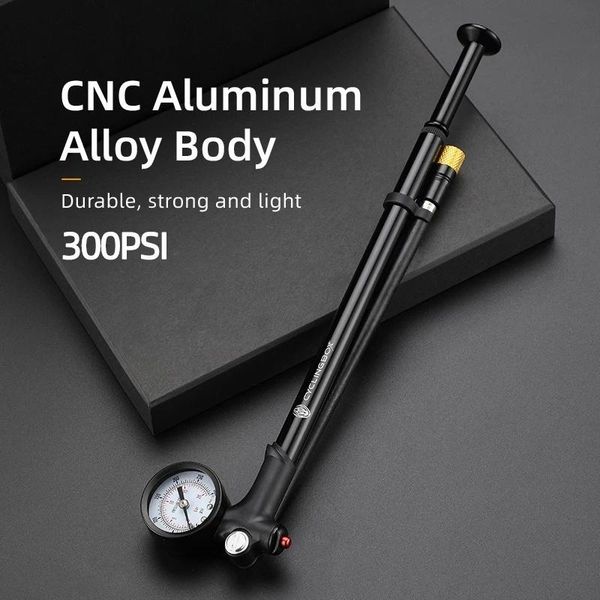 

bike pumps high pressure pump portable 300psi air with gauge for fork & rear suspension absorber mountain bicycle