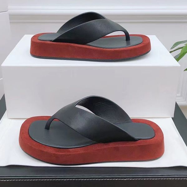 

80% off shoes mules thick bottom flat slippers women flipflops summer new arrivals clip toe causual leisure sandals beach vacation slides, Black