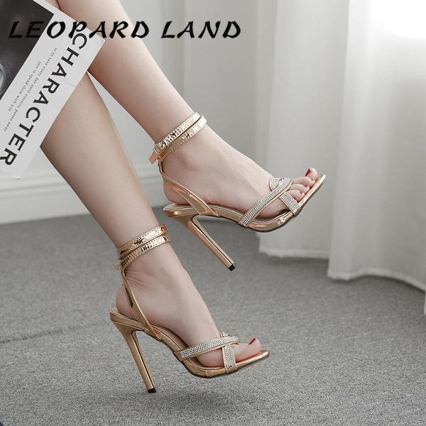 

2021 summer crystal champagne gold women's shoes thin heeled high heel rome sandals zl, Black