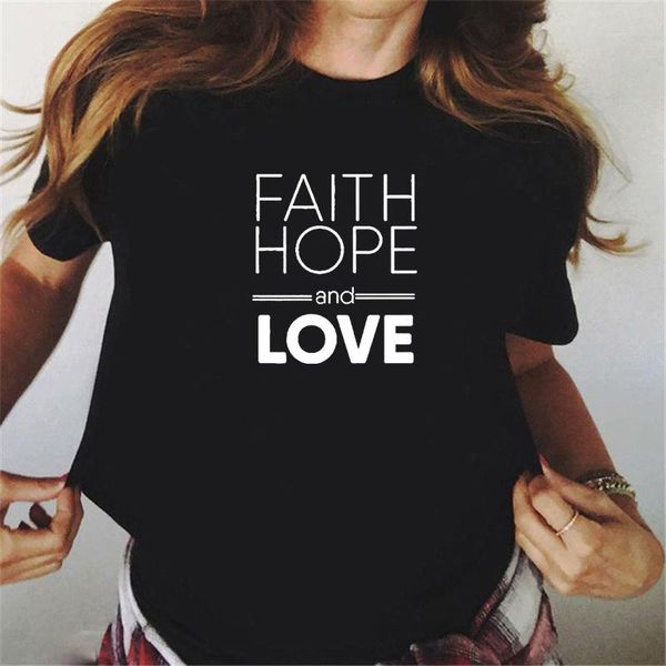 

women's t-shirt faith hope and love women summer yellow tees short sleeve tumblr crew neck shirt homme oversize letter tshirt, White