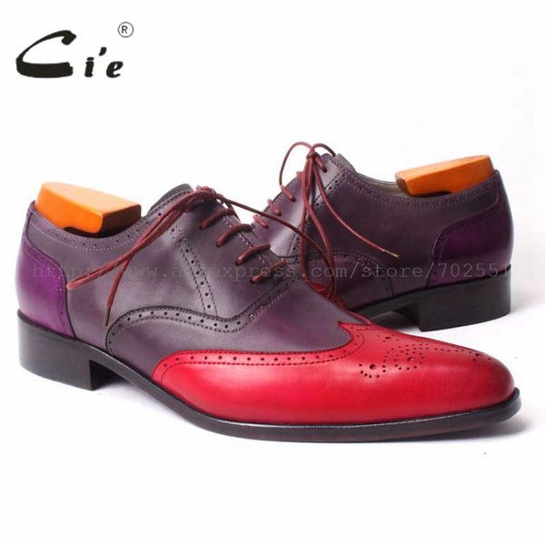 

dress shoes cie pointed wing-tips full brogues lace-up oxford mixed colors 100%genuine calf leather bottome outsole breathable men shoeox302, Black