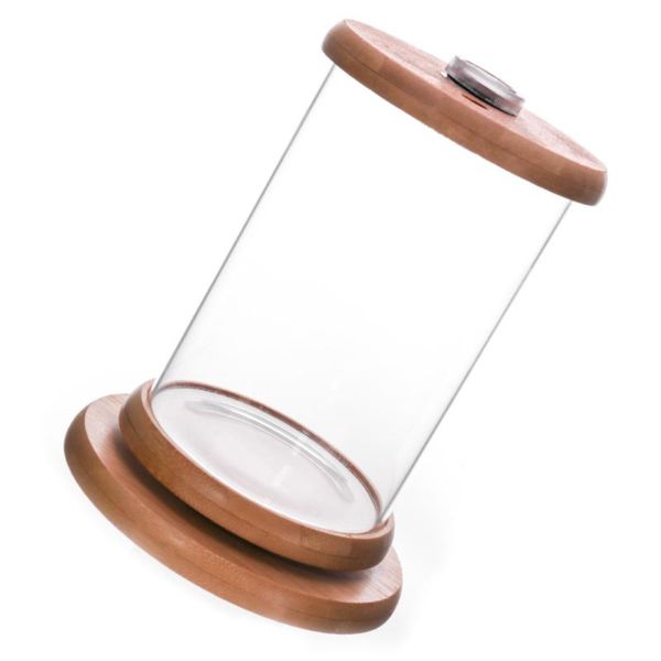 

aquariums 1pc glasss led fish tank deskrotating small aquarium with wooden lid base