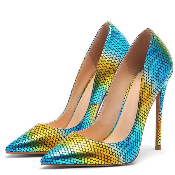 

dress shoes yechne women high heels bride woman valentine multicolor snake skin hooks fashion party wedding pumps, Black