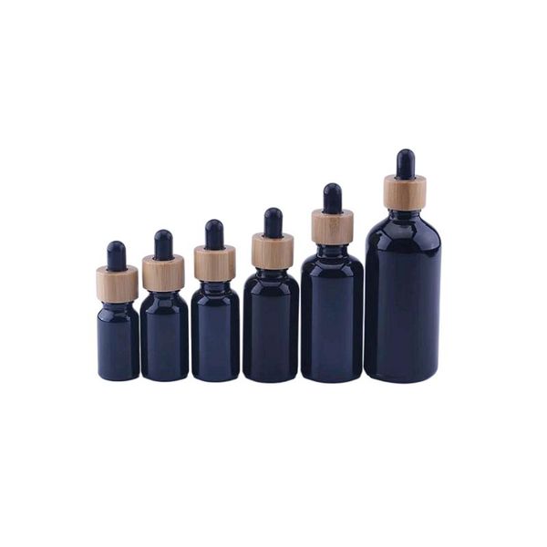 

storage bottles & jars 10pcs dropper bottle tubes black glass refillable for essential pipette container