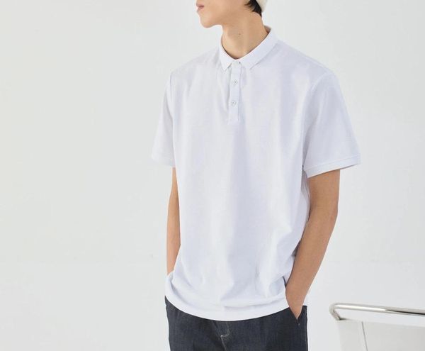

men's polos 2021 summer breathable fashion versatile short sleeve shirt brand trend, White;black