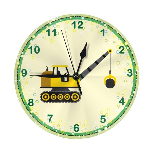 

wall clocks overweight car round clock 10 inch silent non ticking battery operated for living room kitchen bedroom office