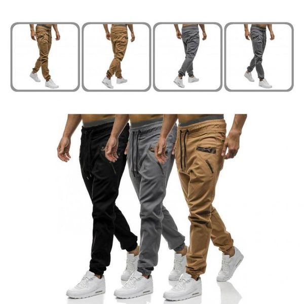 

men's pants great spring sweatpants long drawstring pockets leisure, Black
