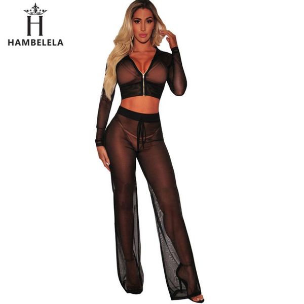 

women's jumpsuits & rompers hambelela mesh bodysuit women transparent long sleeve hooded fishnet playsuit 2021 womens jumpsuit body muj, Black;white