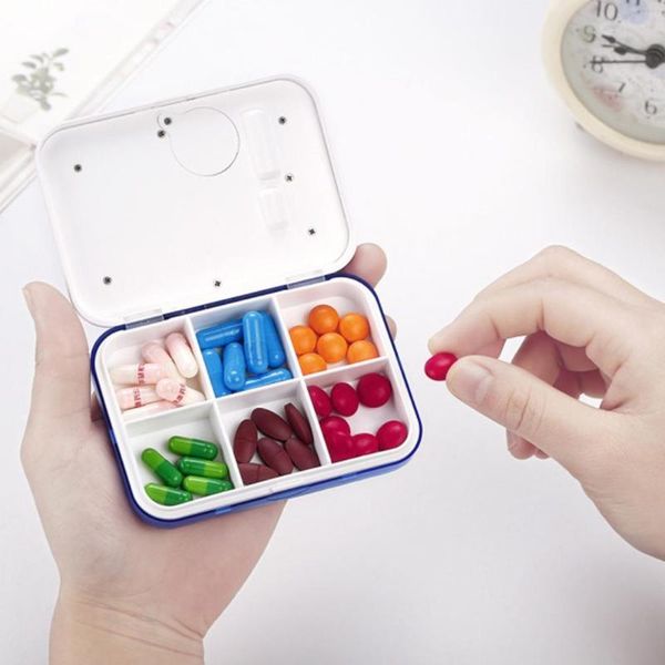 

storage bottles & jars 6 grids dusproof mini reminder alarm organizer portable electronic timer q6t9
