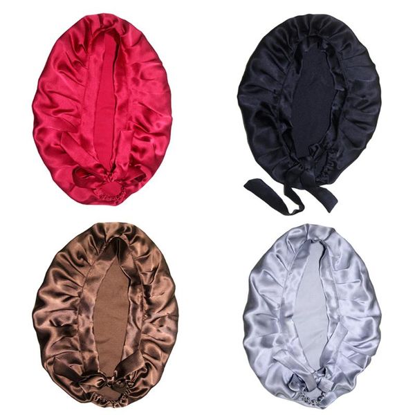 

shower caps 4 pieces women pure silk sleep hats wrap night cap hair care bonnet