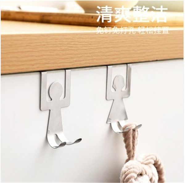 

kitchen storage & organization agn 2pc stainless steel rack for lovers shaped hooks hanger clothes towel home cabinet door tool