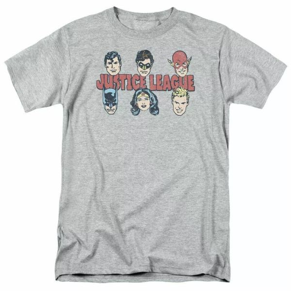 

justice league justice lineup t shirt mens licensed dc comics tee sport gray, White;black