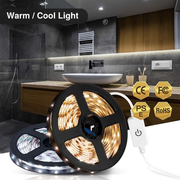 

strips led strip light 5v usb kitchen lighting waterproof lamp touch nonpolar dimming smd 2835 tv backlight tiras diode tape