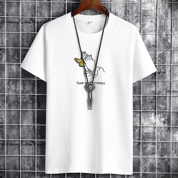 

men's t-shirts 2021 est t shirt for men clothing fitness black o neck animeman t-shirt male oversized s-6xl goth punk, White;black
