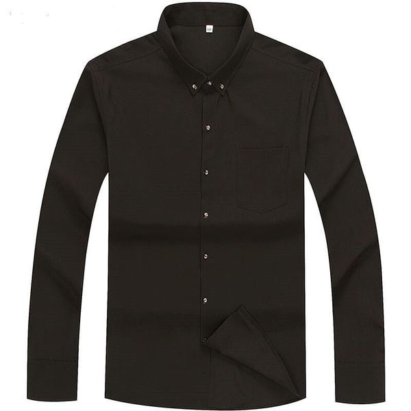

men's casual shirts 2021 long sleeve shirt plus size solid color, White;black