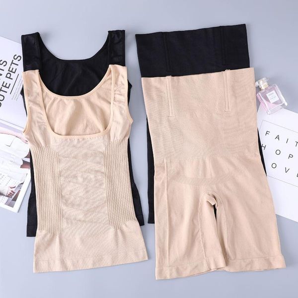 

women's shapers 2pcs waist trainer body shaper bulifter seamless women high slimming tummy control panties shapewear underwear dropship, Black;white