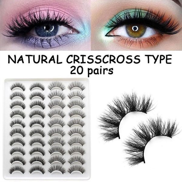 

false eyelashes multi-layer stereo 20 pairs of female soft handmade artificial curling t5n5