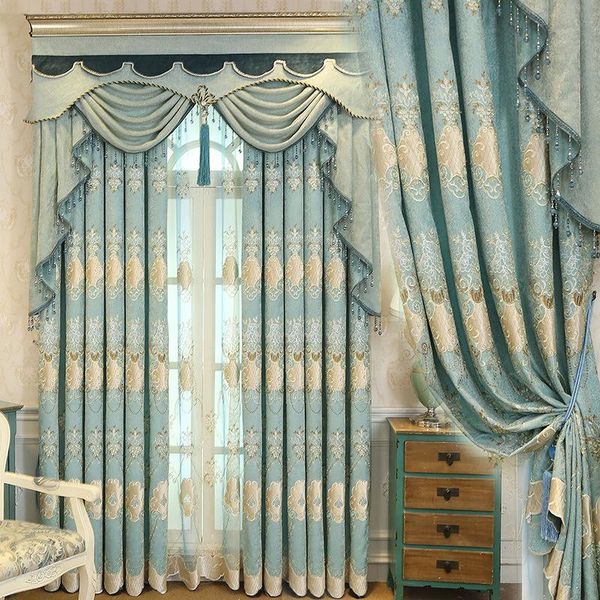 

curtain & drapes minimalist european luxury curtains for living dining room bedroom jacquard shading finished embroidered fabric valance