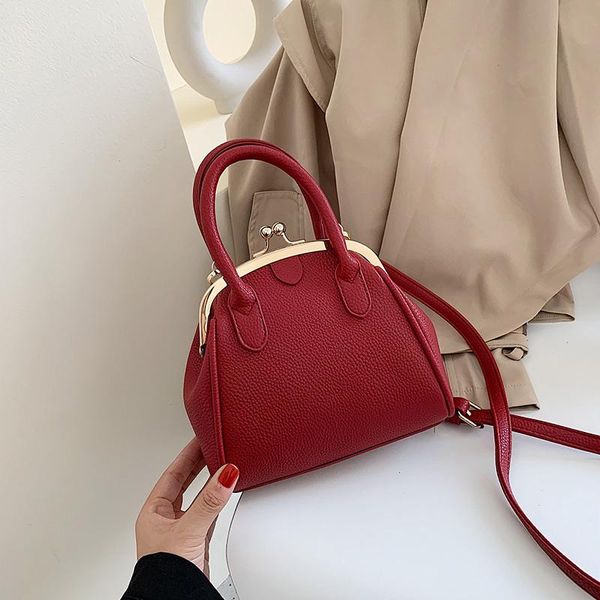 

evening bags women shoulder bag fashion pu leather kiss lock handbags luxury designer messenger crossbody female purse