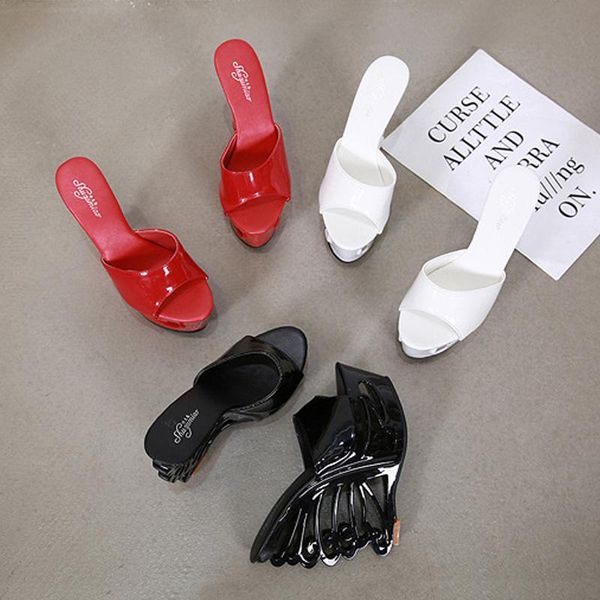 

summer fashion gladiator sandals 2021 women 15cm wedges platform shoes woman super high-heeled tws089, Black