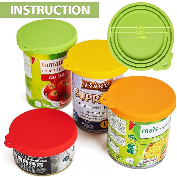 

3 in 1 reusable food storage keep fresh tin cover cans cap pet can box cover silicone can lid kitchen supply mould
