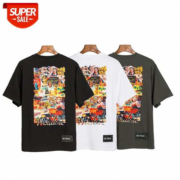 

sswe11done letter large area printed cotton loose short sleeves #ks7y, White;black