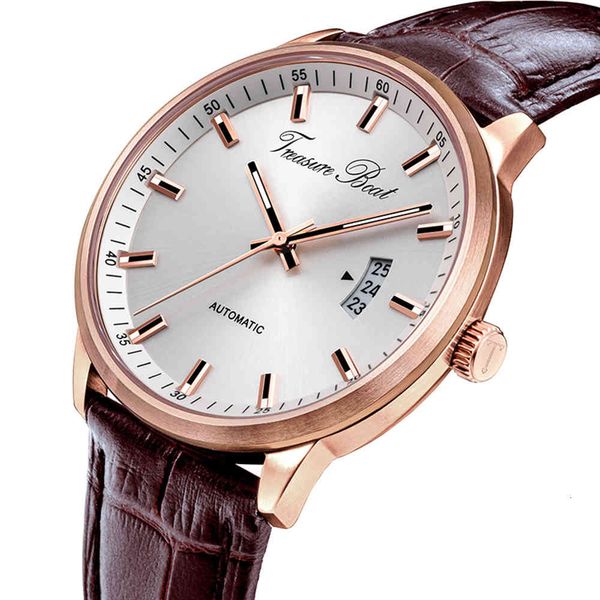 

watch men's mechanical luxury automatic es men miyota 8215 fashion business 42mm calendar luminous waterproof wristwatch, Slivery;brown