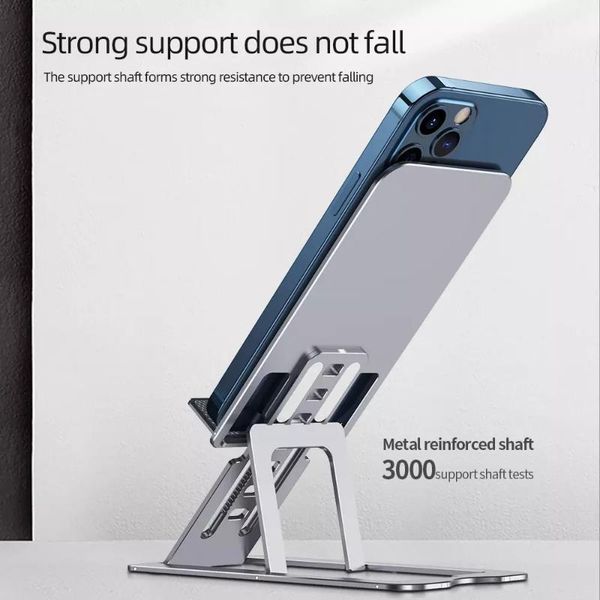 

aluminum alloy phone/tablet holder foldable height adjustable deskstand for 12 and tablet smartphone anti-skid design cell phone mounts