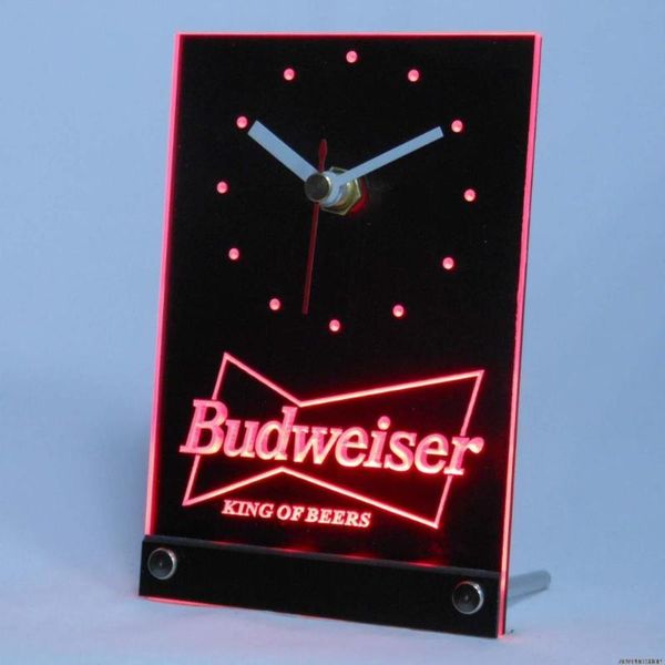 Wanduhren Tnc0472 Budweiser Beer Bar 3D-LED-Tisch-Schreibtischuhr