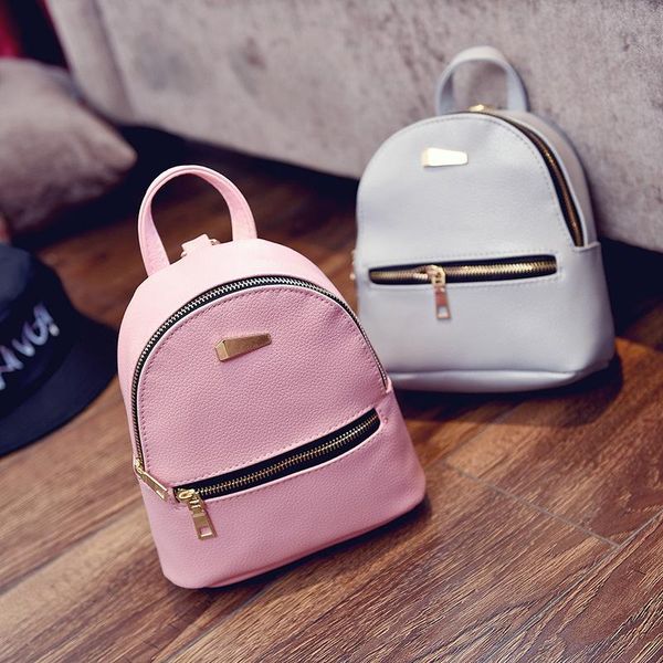 

outdoor bags pu leather small bag 2021 fashion simple mini backpack personality schoolbag ladies travel shoulder for teenage girls