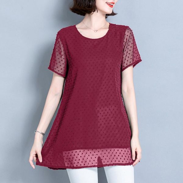

women's blouses & shirts plus size blouse loose tunic for women elegant long tunics summer 2021 fashion casual ladies camisa mujer 5xl, White