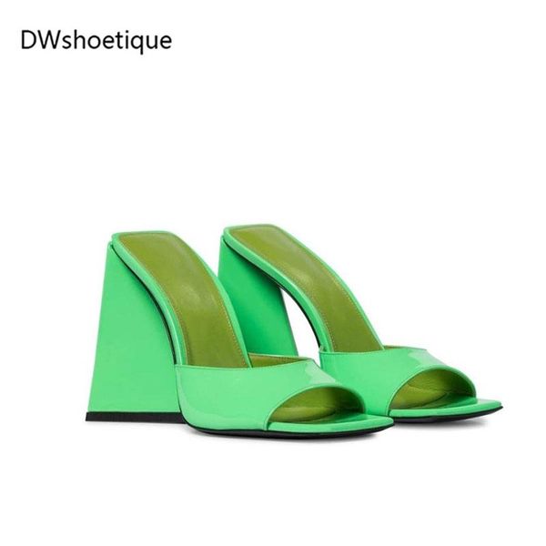 

summer square toe strange heel women slides casual outside slippers, Black
