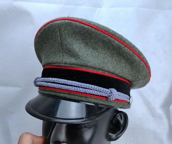 

wide brim hats wwii german heer artillery officer visor hat cap full sizes, Blue;gray