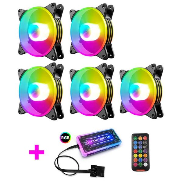 

coolmoon cooling cooler fan radiator heat sink universal 12cm computer pc case rgb chassis heatsink fans & coolings