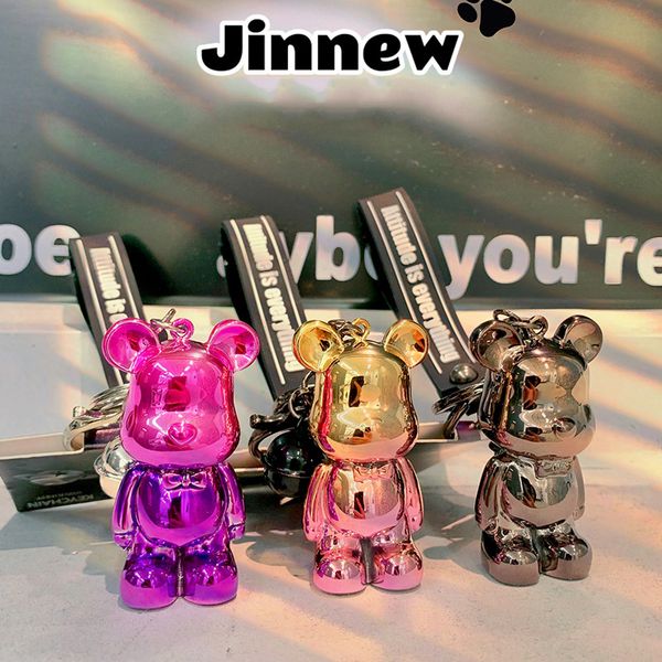 

fashion accessories electroplated colorful bear key chain pendants, Silver
