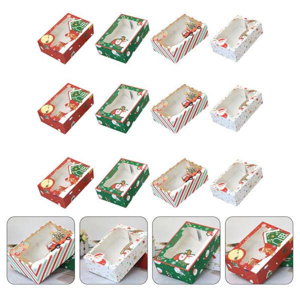 

gift wrap 12pcs christmas paper cake boxes cardboard biscuit candy packing
