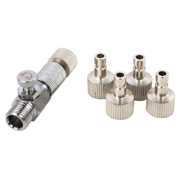 

pneumatic tools airbrush quick disconnect coupler release fitting adjustment valve adapter with 4 male fitting, 1/8 inch m-f