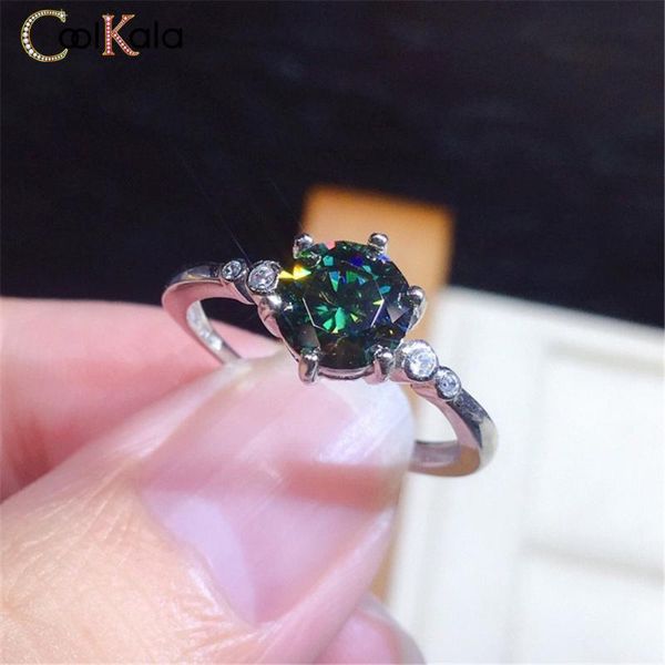

wedding rings coolkala kwai eight arrow simple blue green drill open ring female vibrato jewelry, Slivery;golden