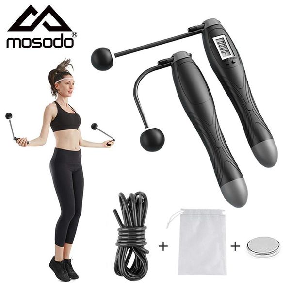 

mosodo jump ropes cordless skipping rope electronic counting jumping indoor training home exercise gym fitness equipment