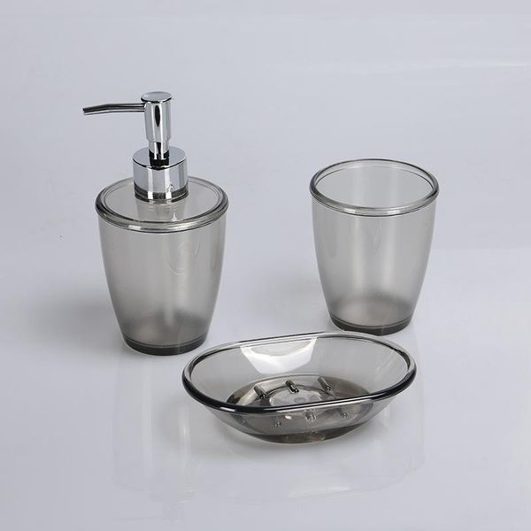 

pure color three-piece bathroom toilet set el wash plastic ps bath accessory