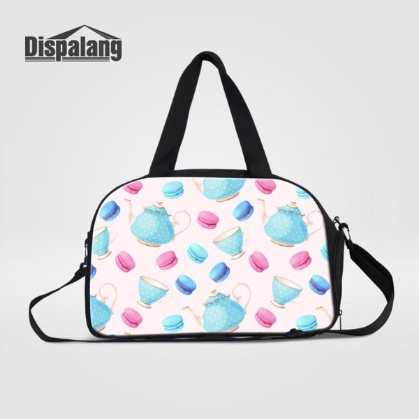 

duffel bags dispalang womens travel teapot cake print luggage bag large capacity professional casual shoulder handbag