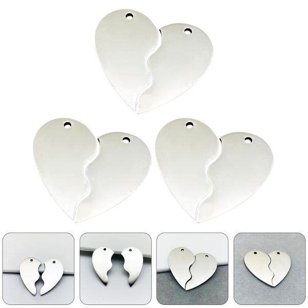 

charms 3 pairs couple pretty pendants chic for jewelry making, Bronze;silver