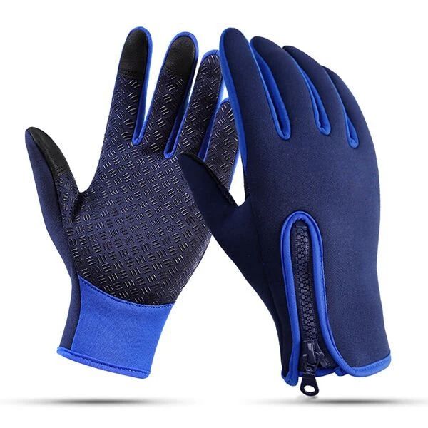 

men' and women' waterproof touch screen winter warm gloves- blue, Blue;gray