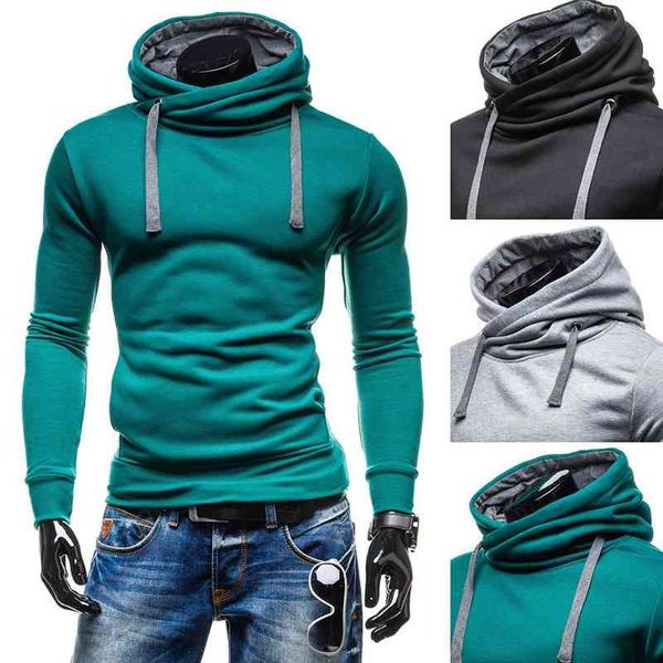 

batch of 2020 autumn fashion new high collar hooded men's sweater, Black