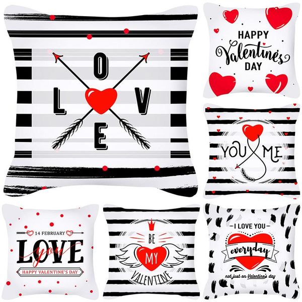 

cushion/decorative pillow 2021 nordic red love valentine's day short plush pillowcase cushion home white decorative pillows