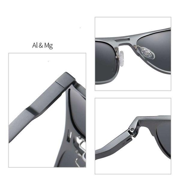 

fashion sunglasses sunglasses supply square mirror tac polarized sun glasses aluminum sports mens womens with uv400 protection, Black