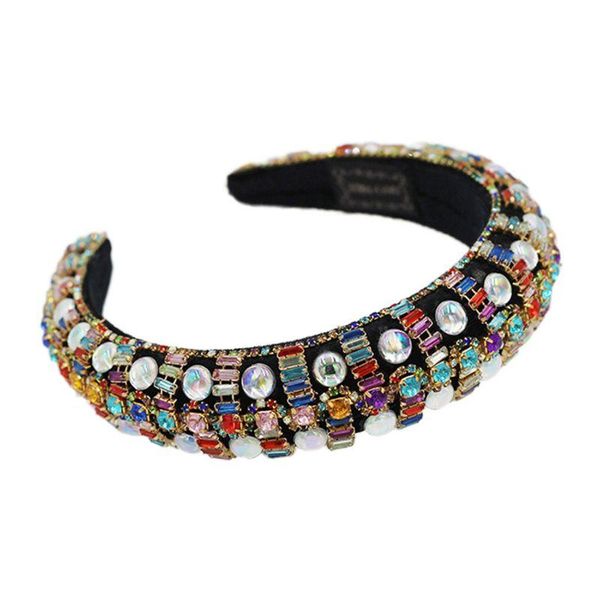 

hair clips & barrettes baroque tiaras wide headband luxurious color crystal rhinestones hoop female girls headwear accessories, Golden;silver