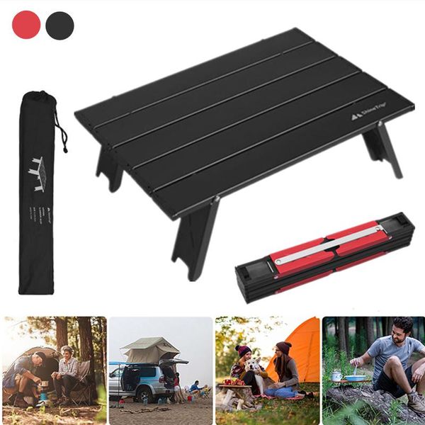 

camp furniture 1pc portable outdoor ultra light aluminum alloy folding table picnic camping barbecue household collapsible desk