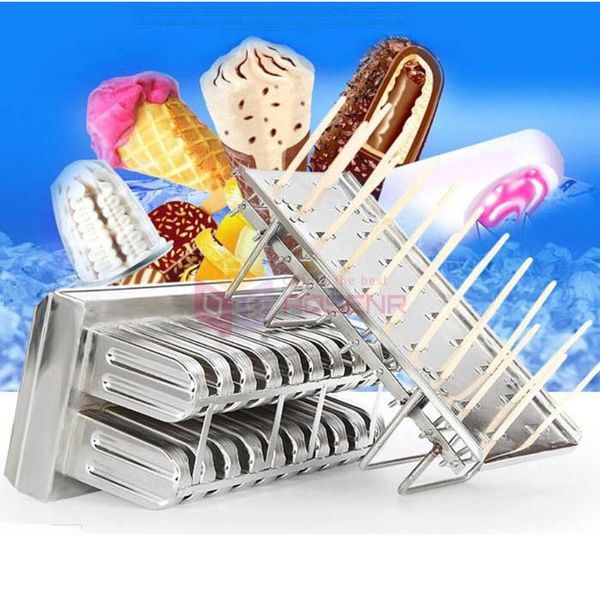 

20pcs stainless steel ice lolly molds popsicle cream pops bars stick holder mold 20 cells/batch commercial diy hand tool baking moulds