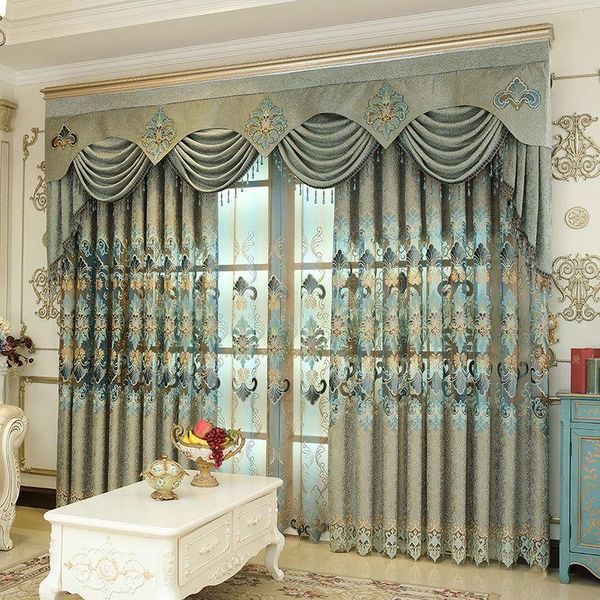 

curtain & drapes customized high-end european curtains for living room bedroom classical embroidery luxury lace embroidered